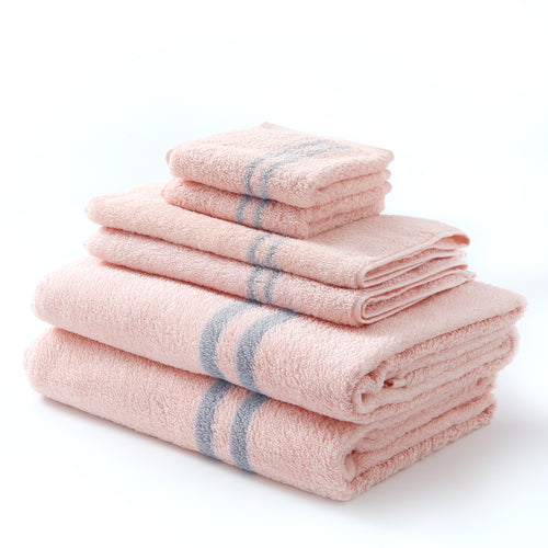 BISTOW Pink Smart towels set, 100% Cotton, Super Soft and Absorbent - Perfect for Hotels, Travel, Bathrooms, Spa, and Gym, 6 piece - Biostow